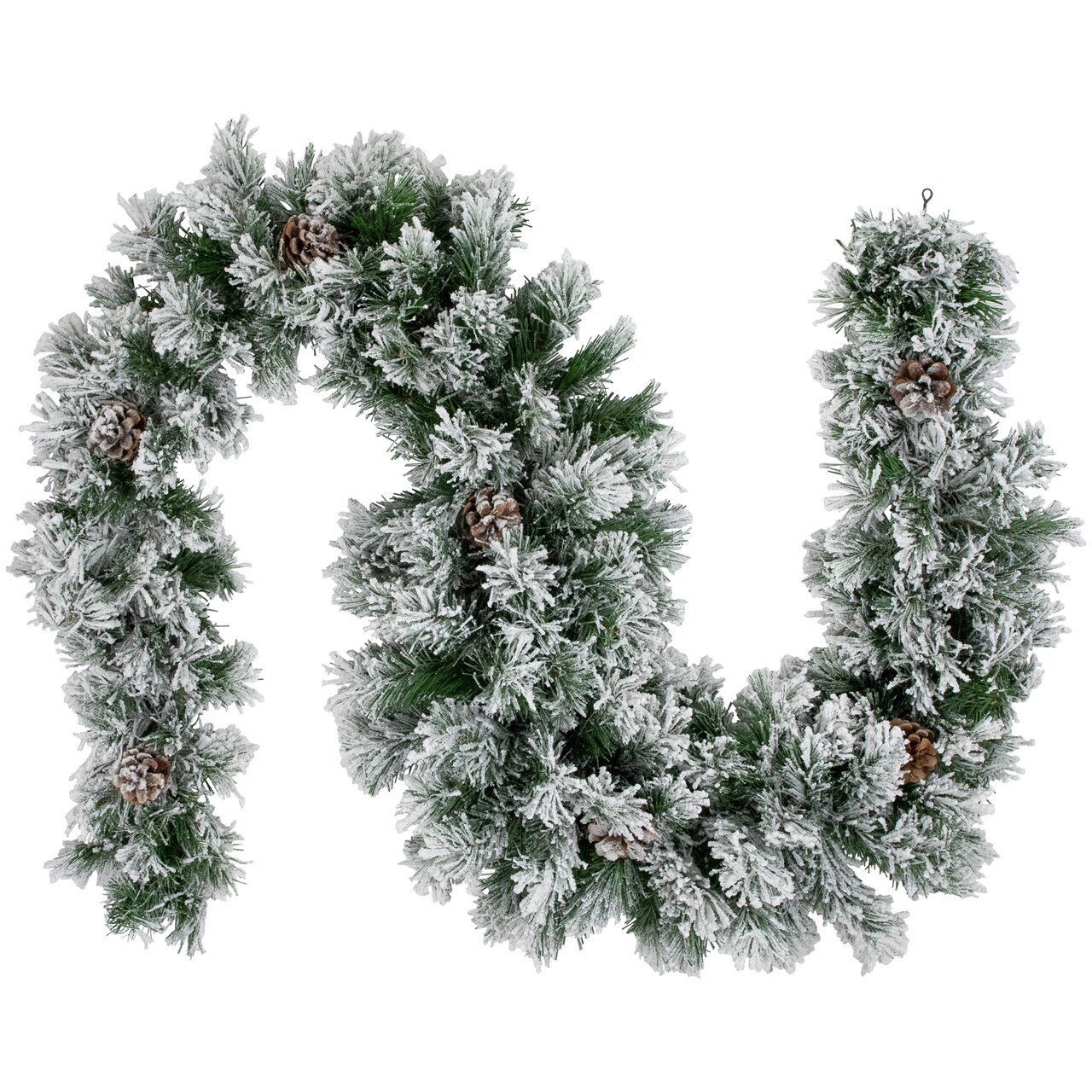 Northlight Flocked Angel Pine and Pine Cones Artificial Christmas Garland - 6.75' x 12" - Unlit